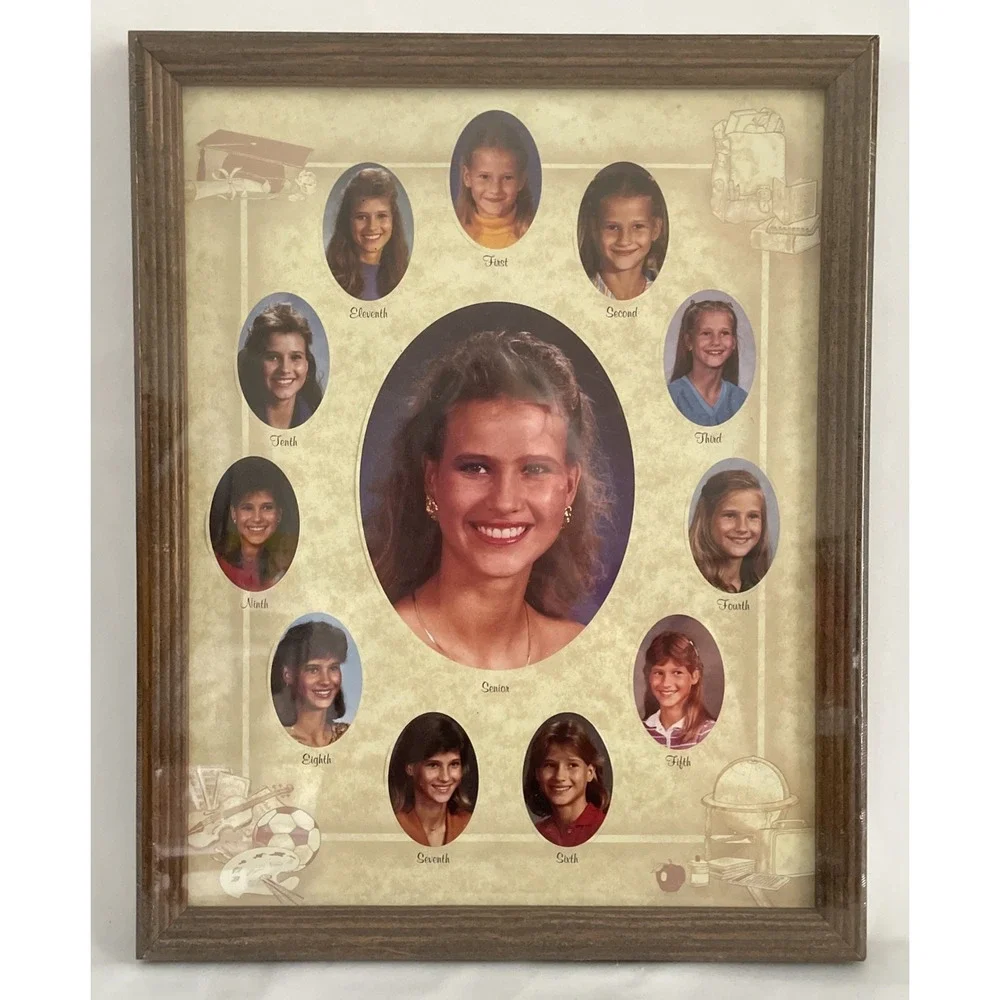Vintage School Picture Wooden Frame 1st-12th Grade Collage 12x15 Retro SEALED
